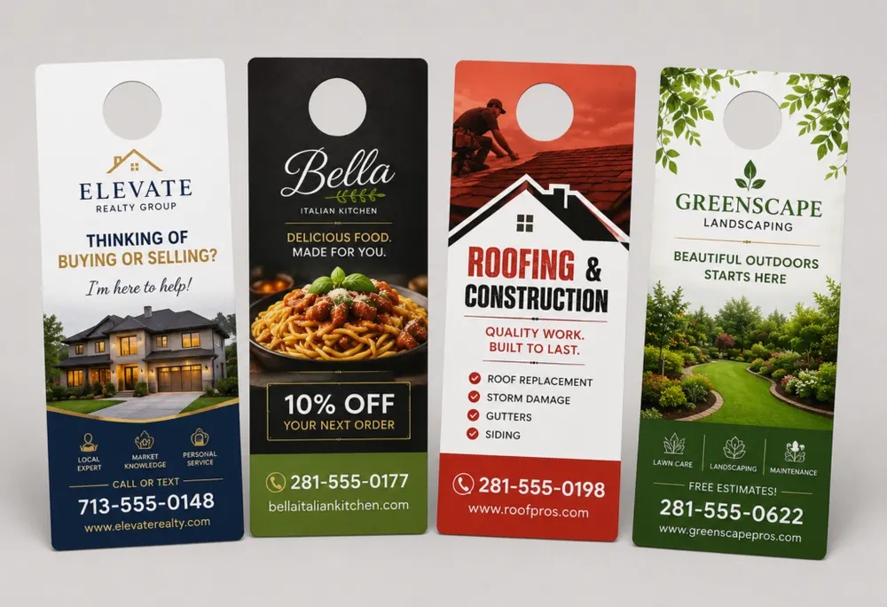 Printed door hangers for local service and restaurant marketing