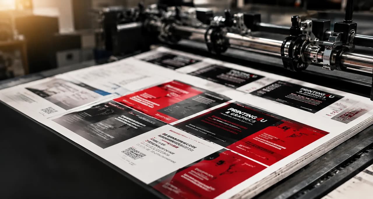 Printing press and Printing4U business cards from the original shop website